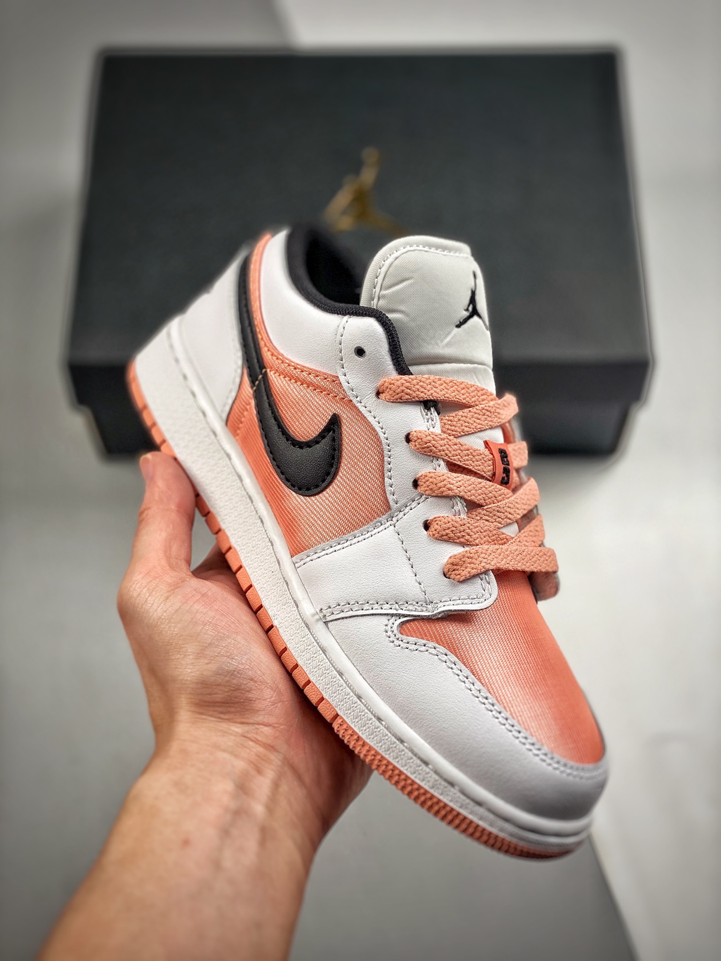 -4 Air Jordan 1 Low blanco rosa negro versión verificable única en el mercado hecha con piel de primera capa exclusiva,…