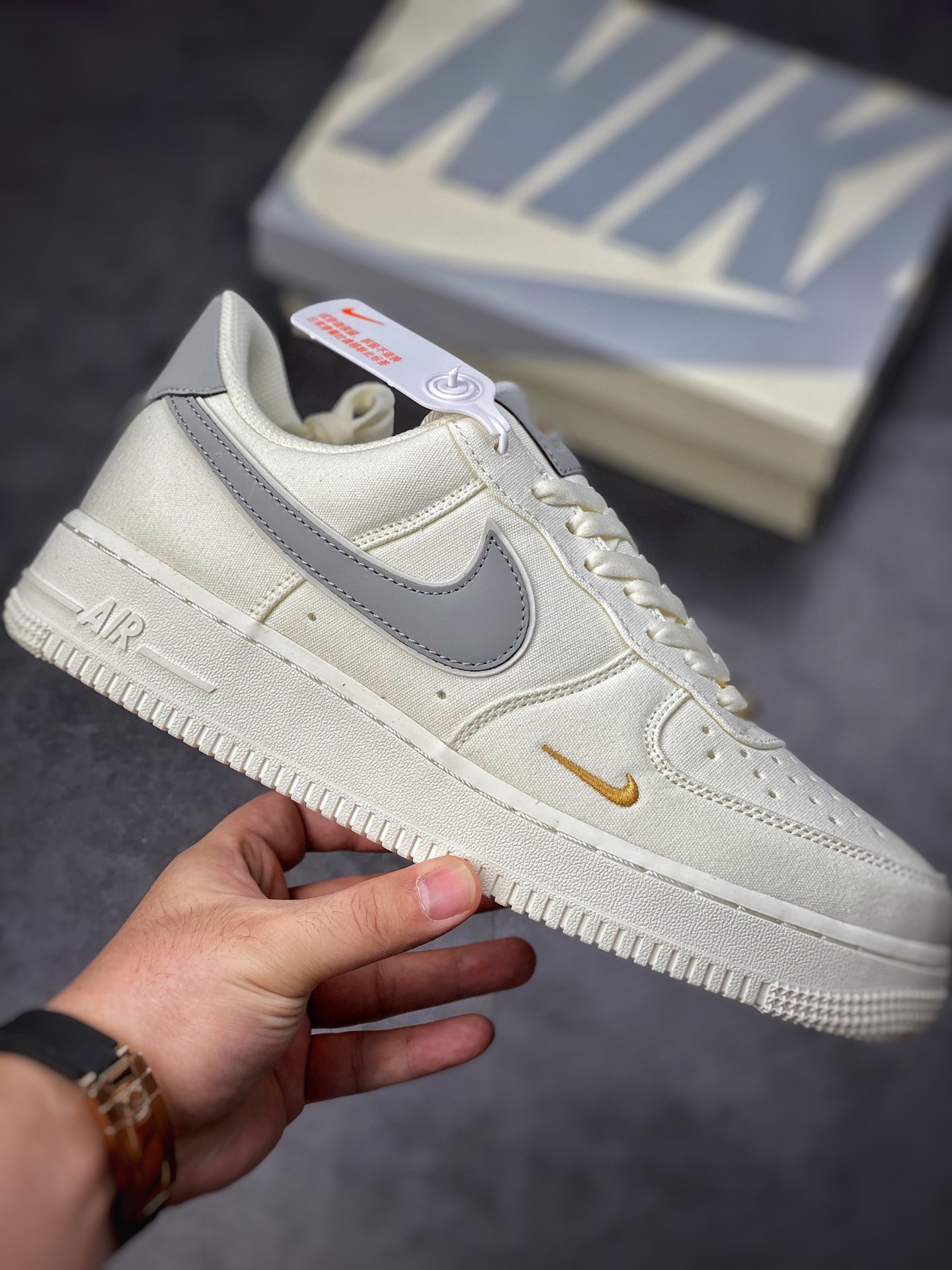 220 Nike Air Force 1 Low 07 灰白金帆布 3M反光MN5696-609