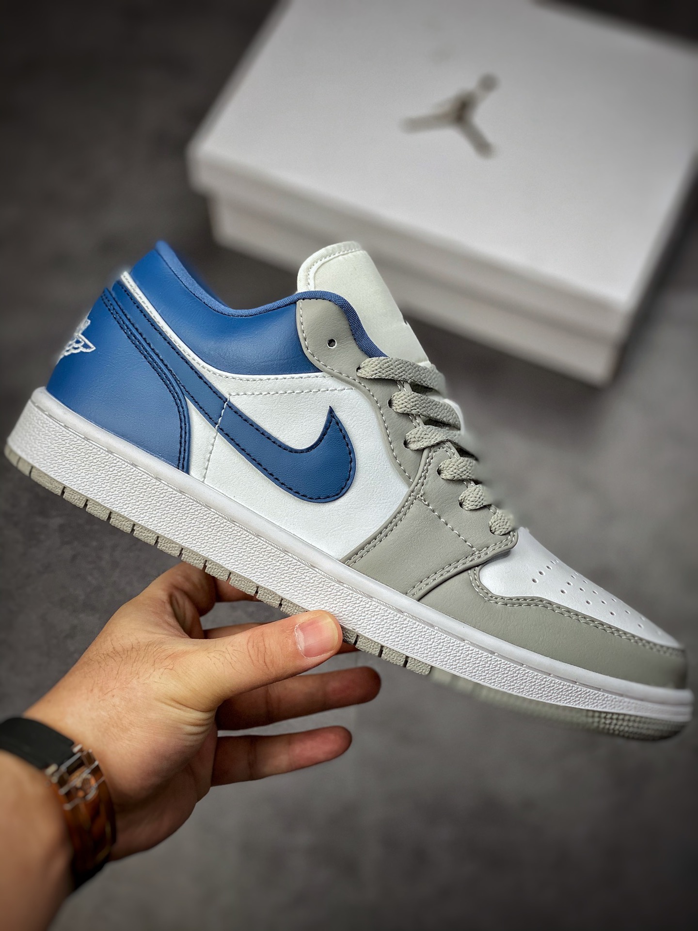 200 Air Jordan 1 Low 白灰蓝 AJ1乔1低帮休闲板鞋 DC0774-042