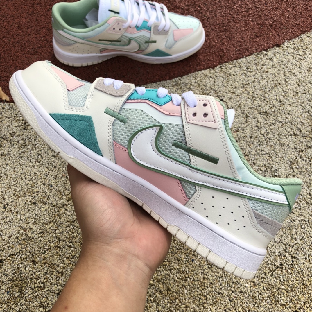 300  Dunk LowScrap 彩色拼接浅蓝海女子低帮滑板鞋DM0802-001