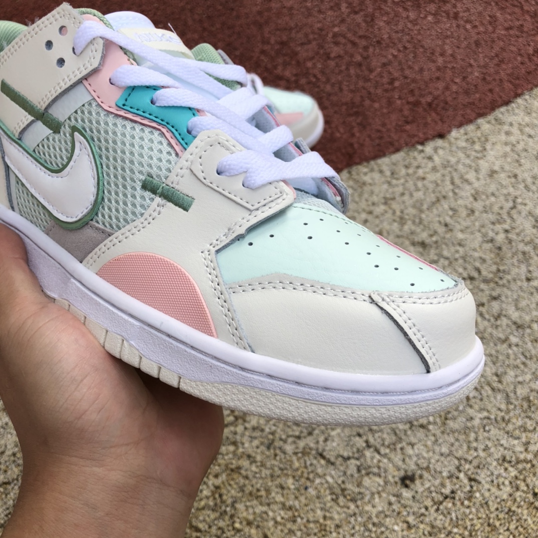 300  Dunk LowScrap 彩色拼接浅蓝海女子低帮滑板鞋DM0802-001