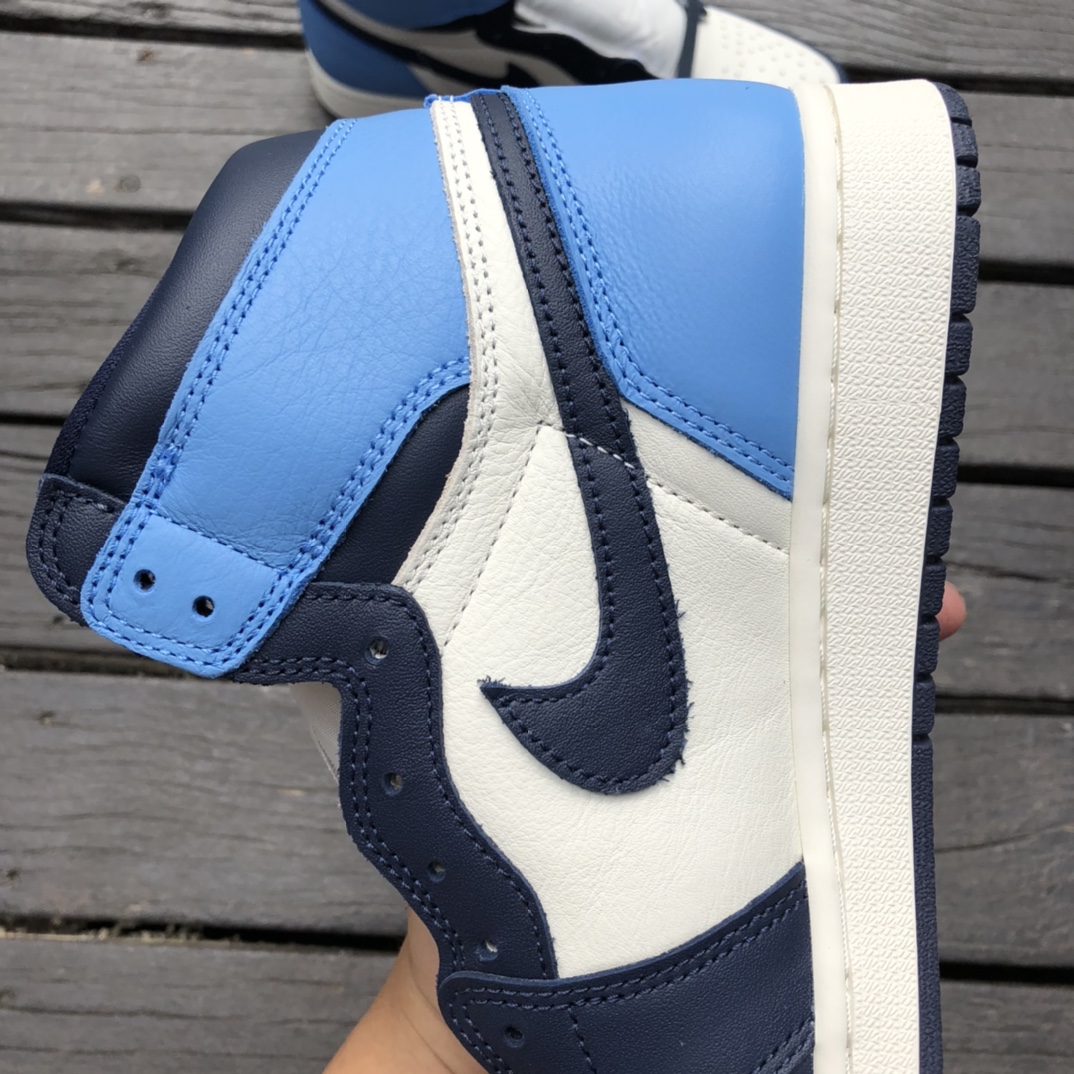 New pure original high quality cargo Air Jordan 1 AJ1 Obsidian North Carolina toe campus blue 555088-140