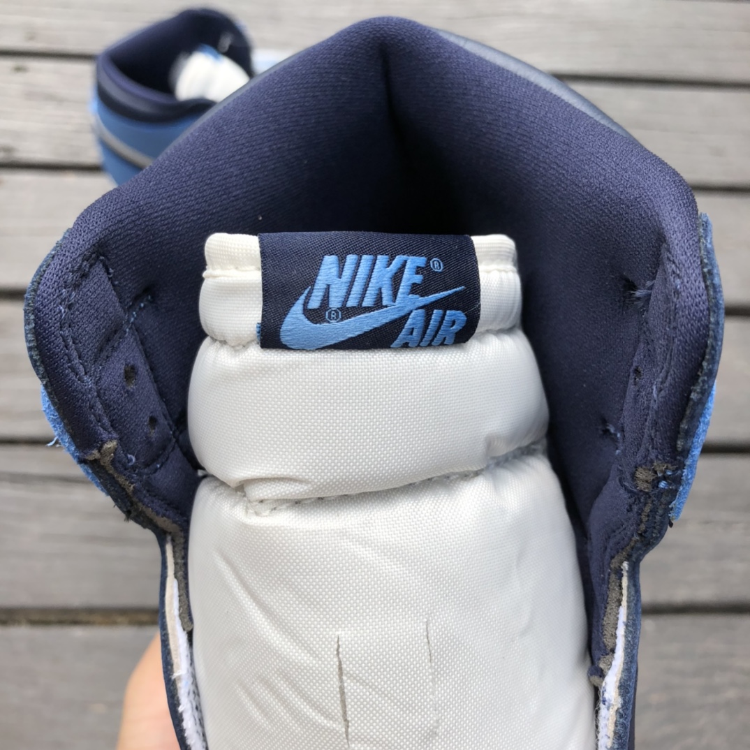 New pure original high quality cargo Air Jordan 1 AJ1 Obsidian North Carolina toe campus blue 555088-140