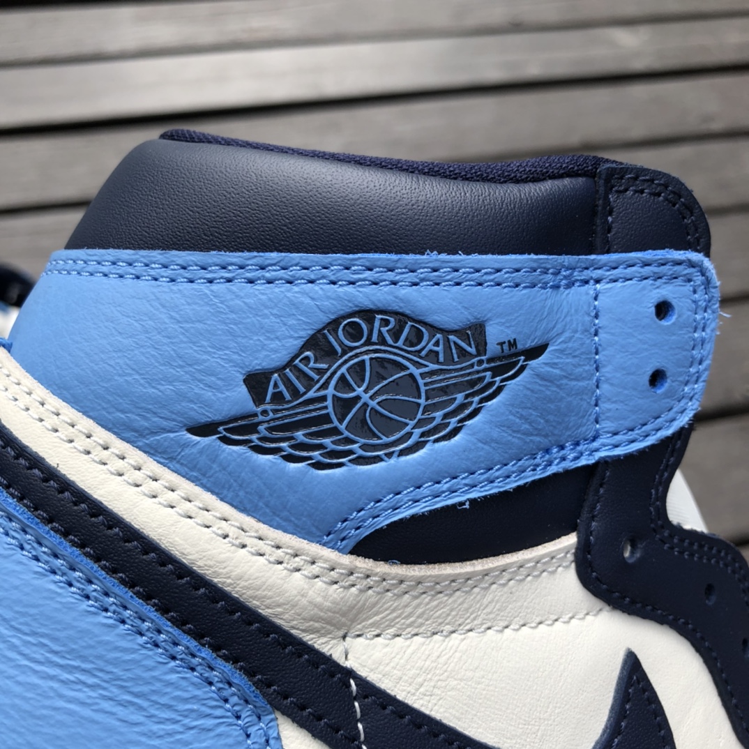 New pure original high quality cargo Air Jordan 1 AJ1 Obsidian North Carolina toe campus blue 555088-140