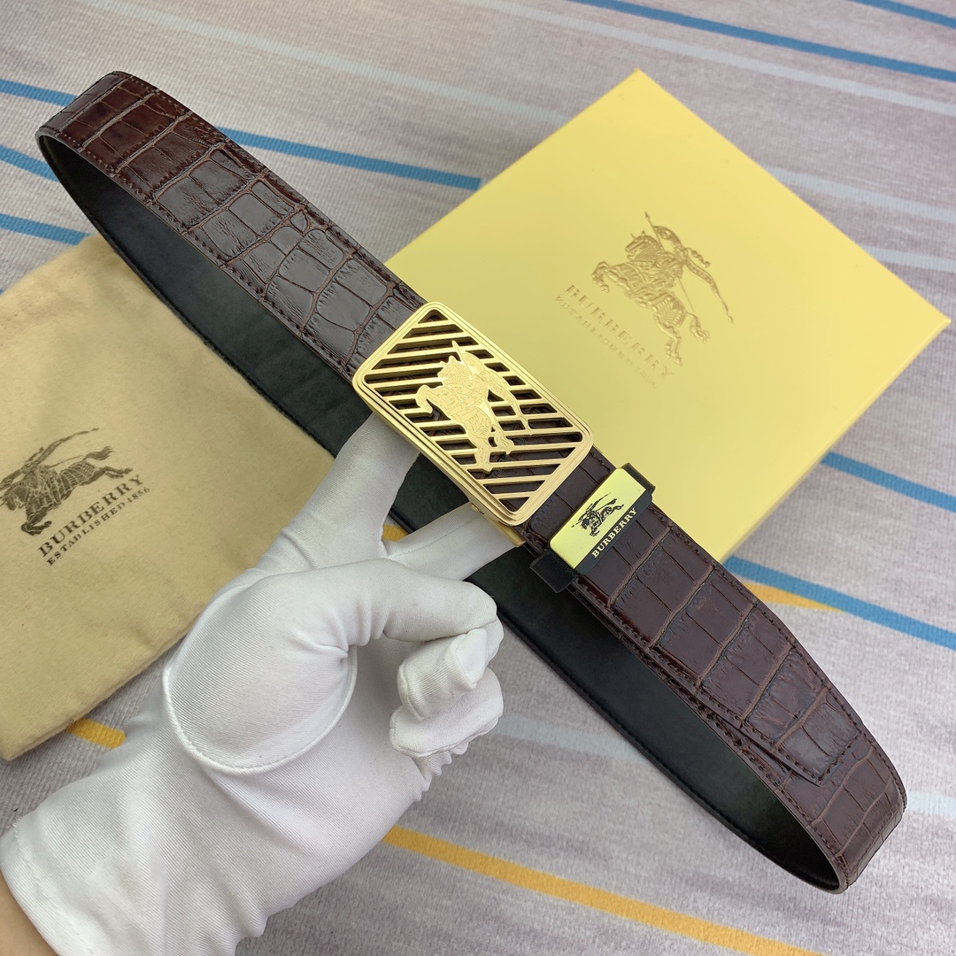 品名巴宝莉原单自动带材质原单牛皮腰带