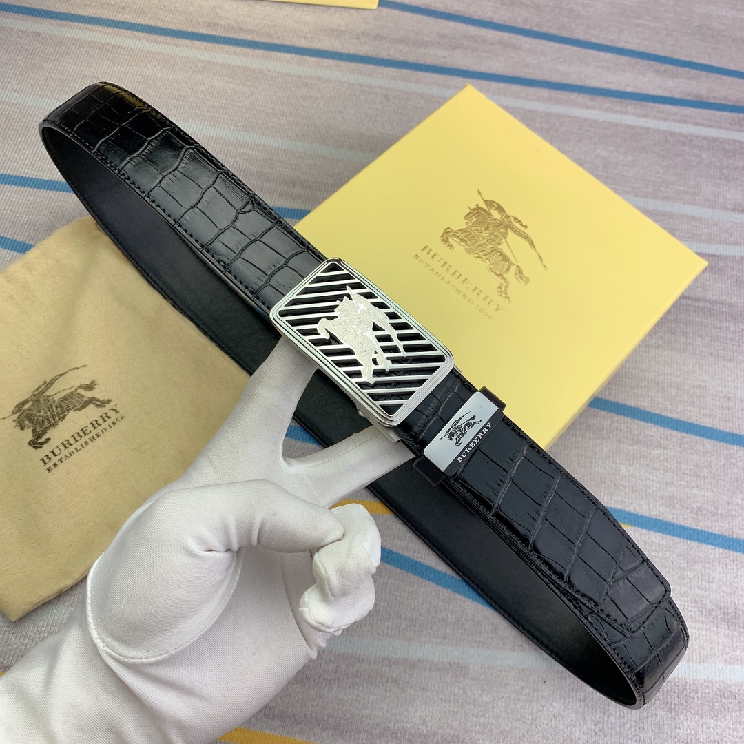 品名巴宝莉原单自动带材质原单牛皮腰带