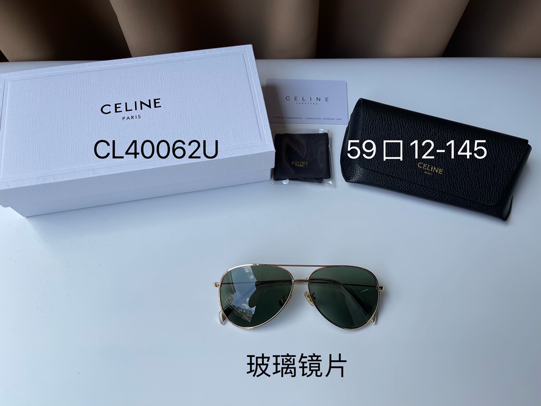 MZJ 顶端硬货，代工厂搞出来的货，CELINE，塞琳太阳镜，小红书上爆款，王智，刘嘉玲同款，网红爆款，玻璃镜片，注意看细节，区别市场货，男女同款，实物相当漂亮，佩戴舒适，型号C LSDU，尺寸口-