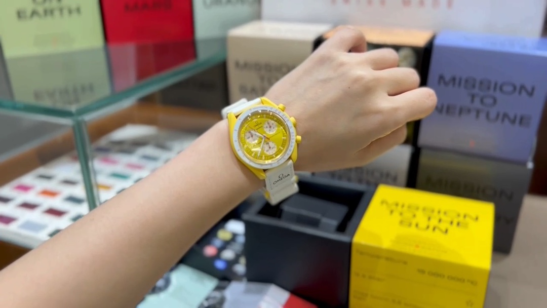 Omega x Swatch Mission to The Sun Yellow Chronograph Watch