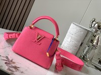 Louis Vuitton LV Capucines Bags Handbags Pink Gold Hardware Cowhide Velvet Mini M20848