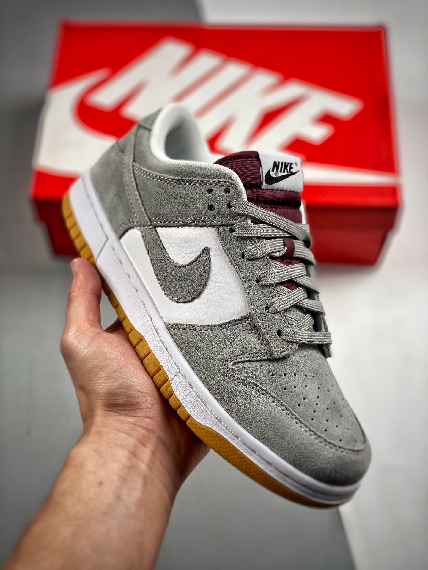 -4 Nk Dunk SB Low Blanco Gris Gran fábrica original puro producto, fotos reales primer lanzamiento, material original d…