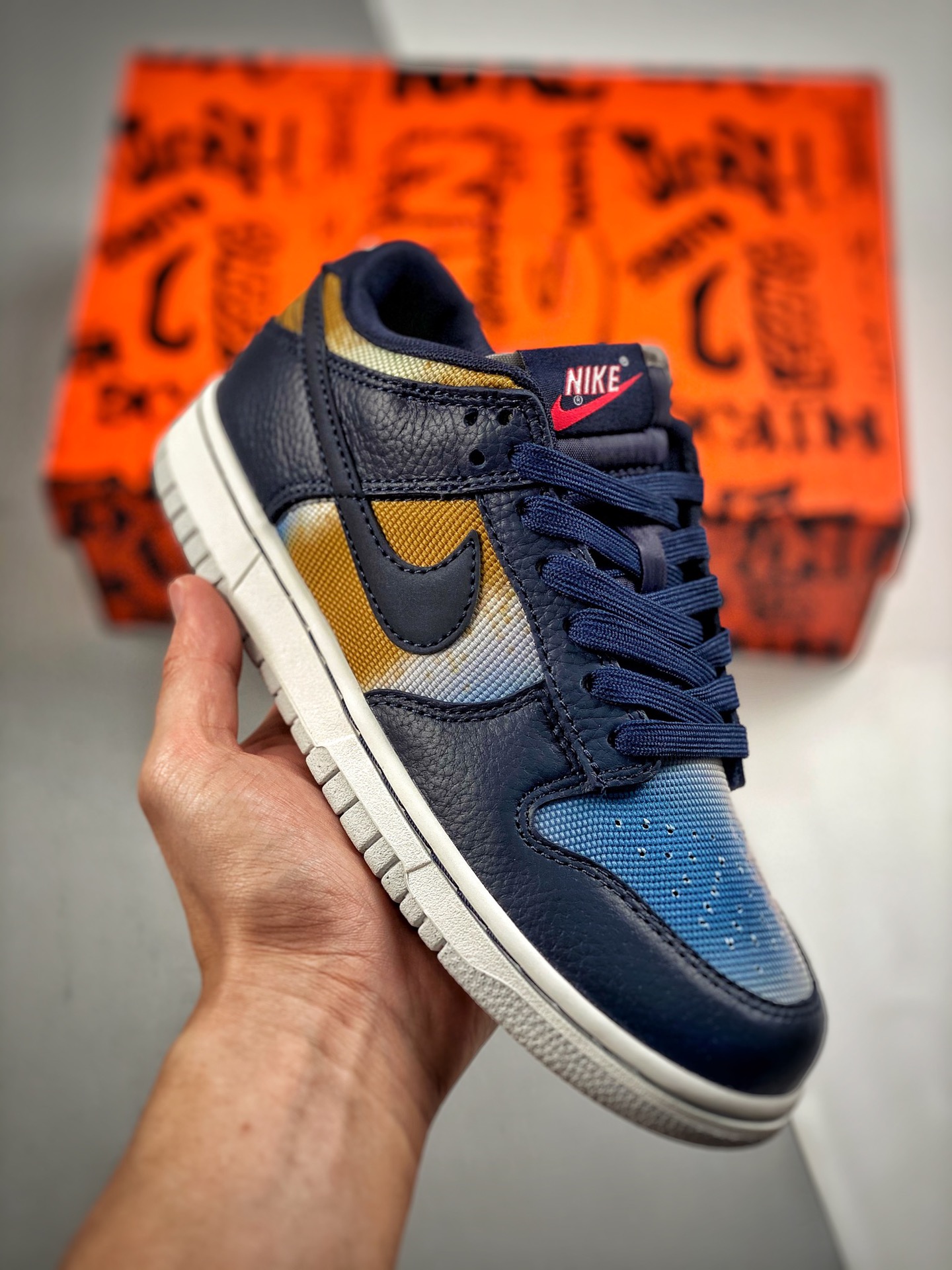 -5 Nk Dunk SB Low Negro y Azul, Graffiti Callejero, producción original de fábrica, lanzamiento con fotos reales, mater…
