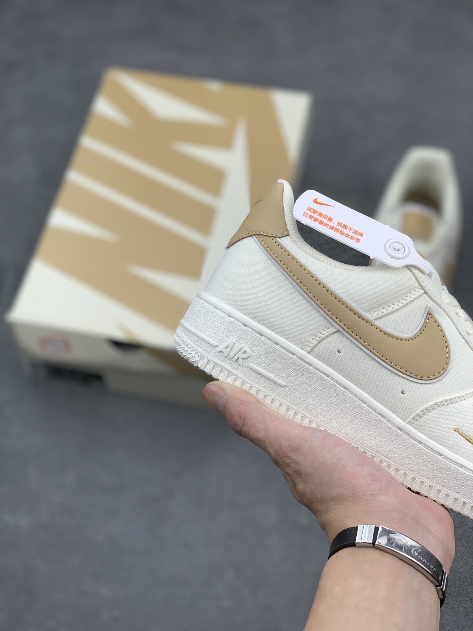 Nike Air Force 1 '07 Low-Top Sneakers - Beige/White Fabric, Air Cushioning 6 i1658080586 8257 4