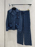 Louis Vuitton Clothing Pajamas Two Piece Outfits & Matching Sets Blue Fall Collection Long Sleeve