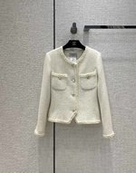 Personalizar la réplica de mejor calidad
 Chanel En línea
 Ropa Abrigos y chaquetas Blanco Tejido Vintage