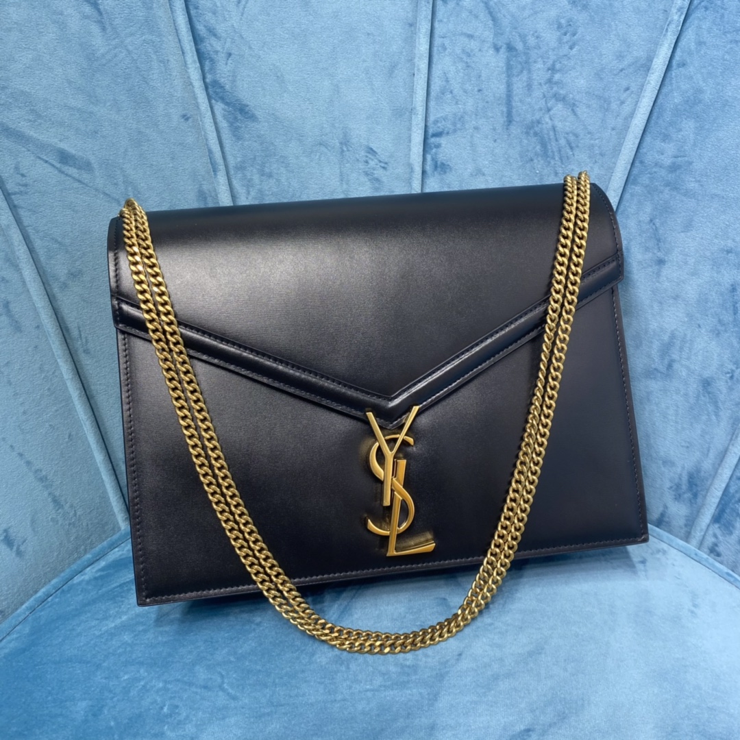 Yves Saint Laurent Crossbody & Shoulder Bags Cronze Color Calfskin Cowhide Genuine Leather Cassandra Chains