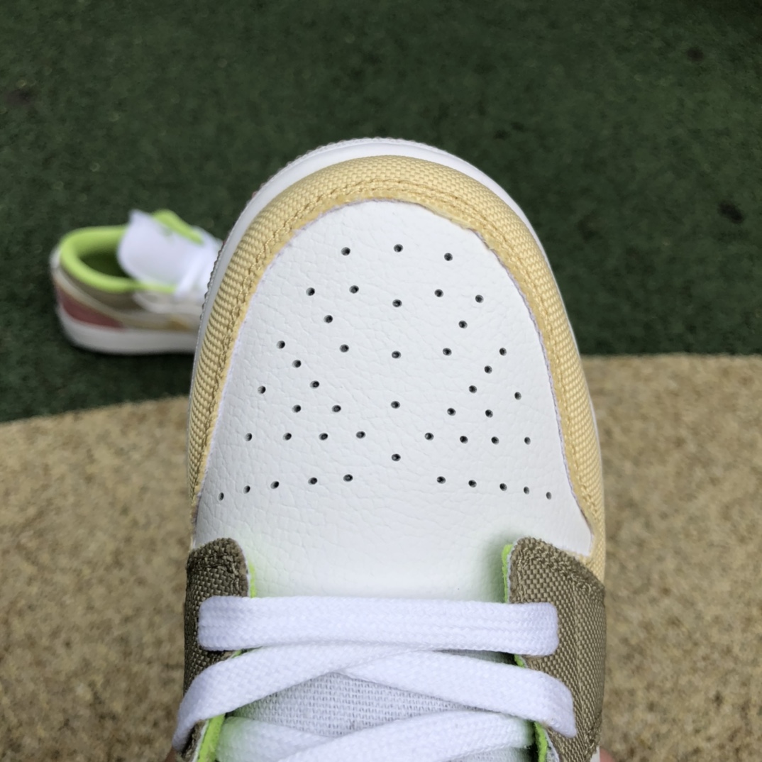 300 纯原版 Air Jordan 1 Low AJ1白粉棕拼接休闲女子低帮DJ0341-100