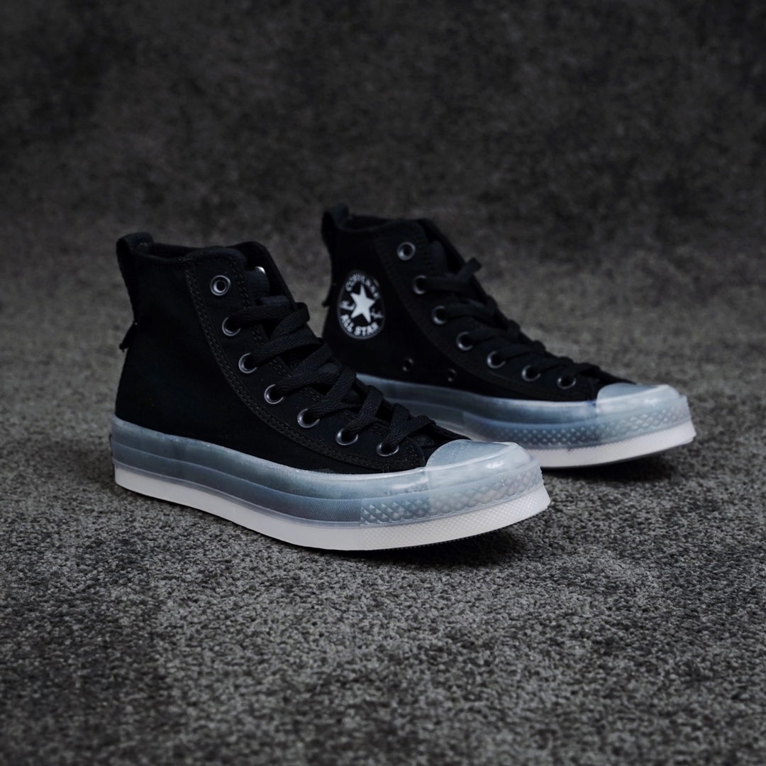 G0 Converse All Star 1970s CX 果冻帆布鞋匡威官方 夏季新款 水晶果冻系列黑白配色太夏天了 最爱的还是CX独特的轻便设计，脚感超级无敌好走超级软，鞋子上脚很轻的 超级百搭 活力十足官方