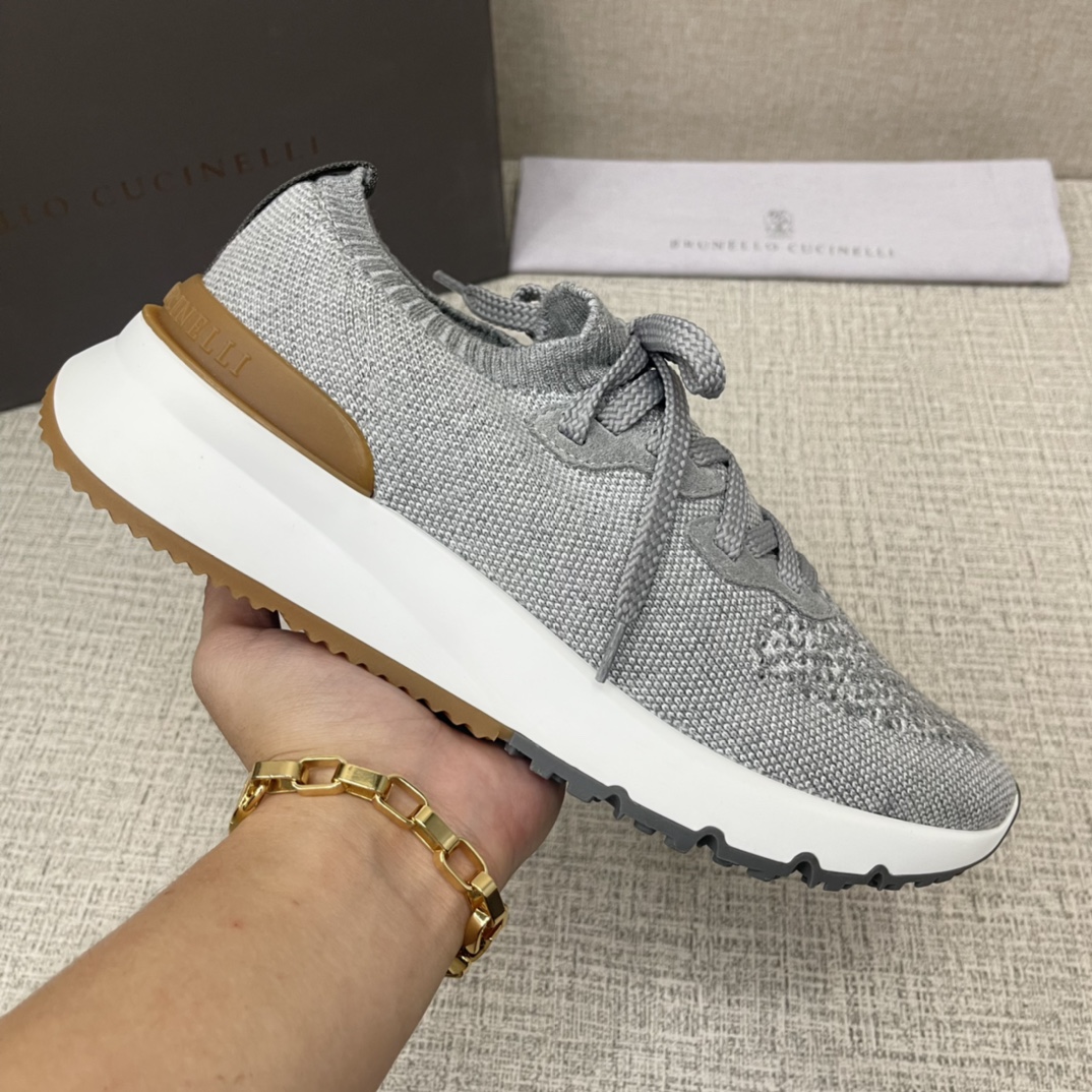 💋💍BC新品 Brunello Cucinell*官网同款 针织低帮运动鞋 采用进口弹力飞织面料   冲