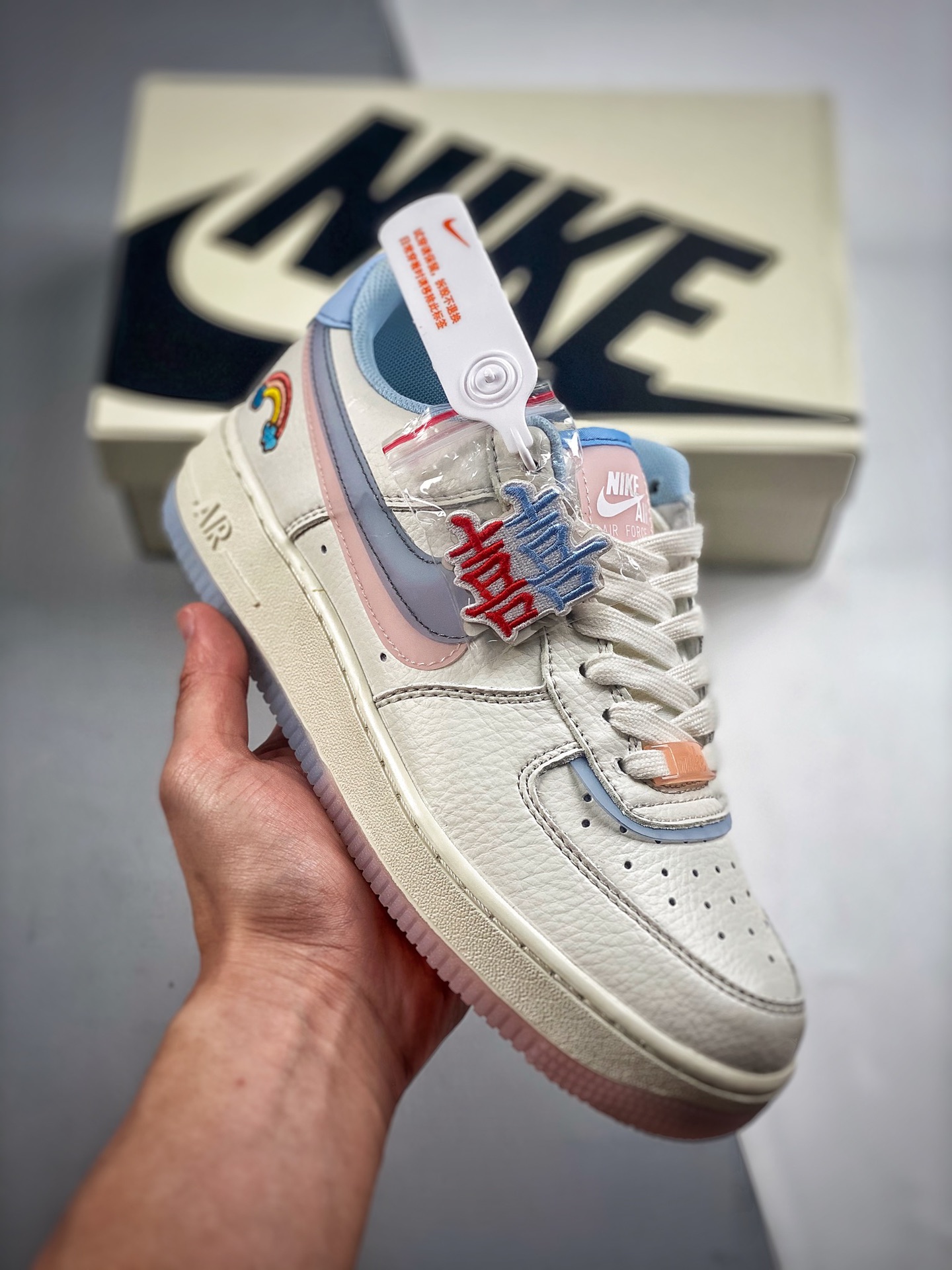-3 Nike Air Force 1 Low’07 彩虹双钩 空军一号低帮休闲板鞋 定制皮料 原厂3D打印 定制鞋盒 原楦原纸板 纯正空军版型 内置全掌气垫 货号： CW1574 805 Size：36 36.5 37.5 38 38.…