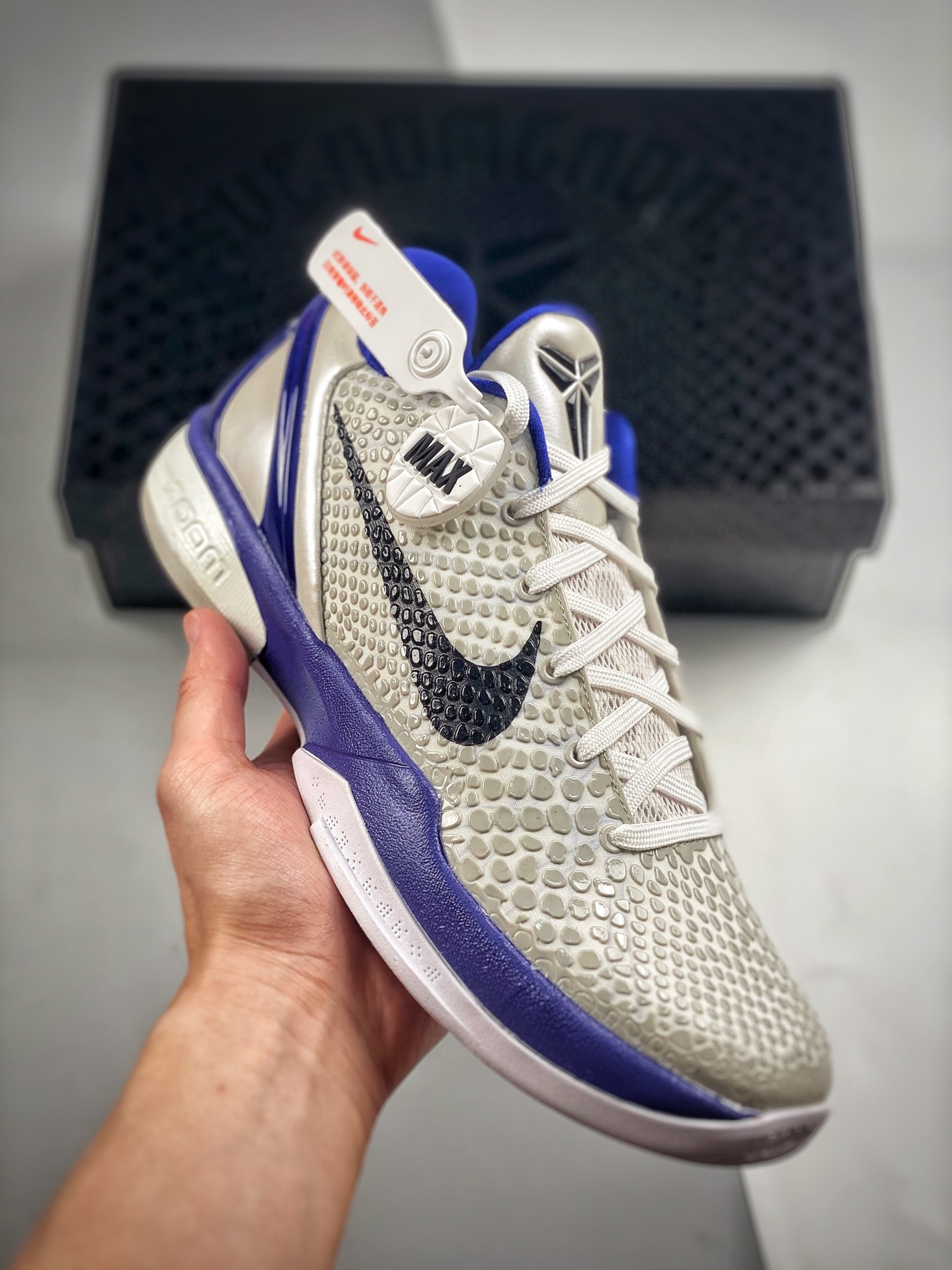 -3 Destrucción del mundo, puro original NK ZOOM KOBE 6, Kobe 6, blanco y azul, producción original de star, e…