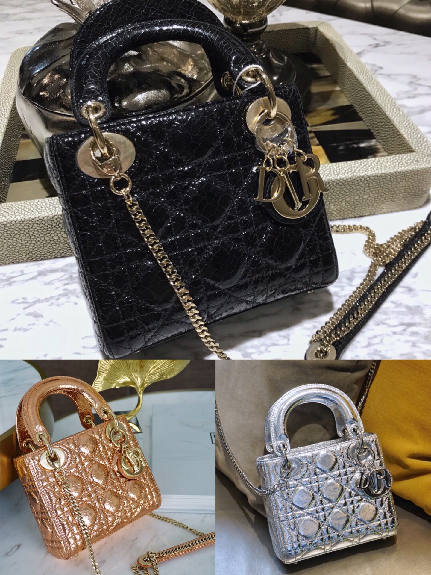 Dior Lady Handbags Crossbody & Shoulder Bags Deerskin