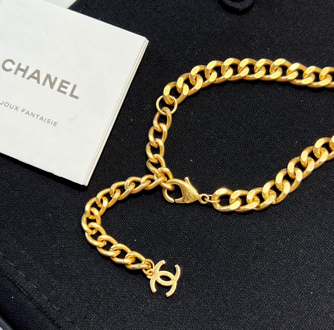 新款☑️CHANEL香奈儿双c金色包包购物袋项链