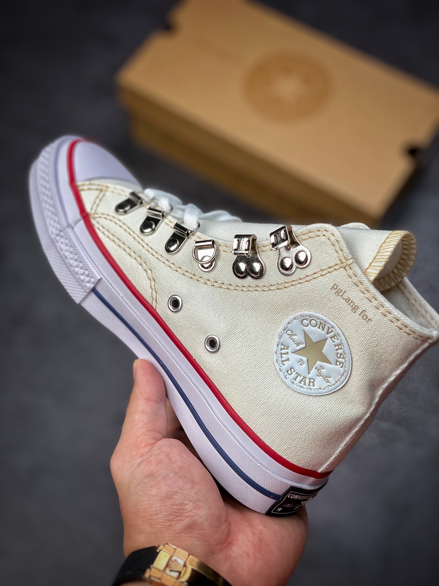 160 PgLang x Converse Chuck 70s 匡威扣件机能风纯白帆布鞋 A00691C