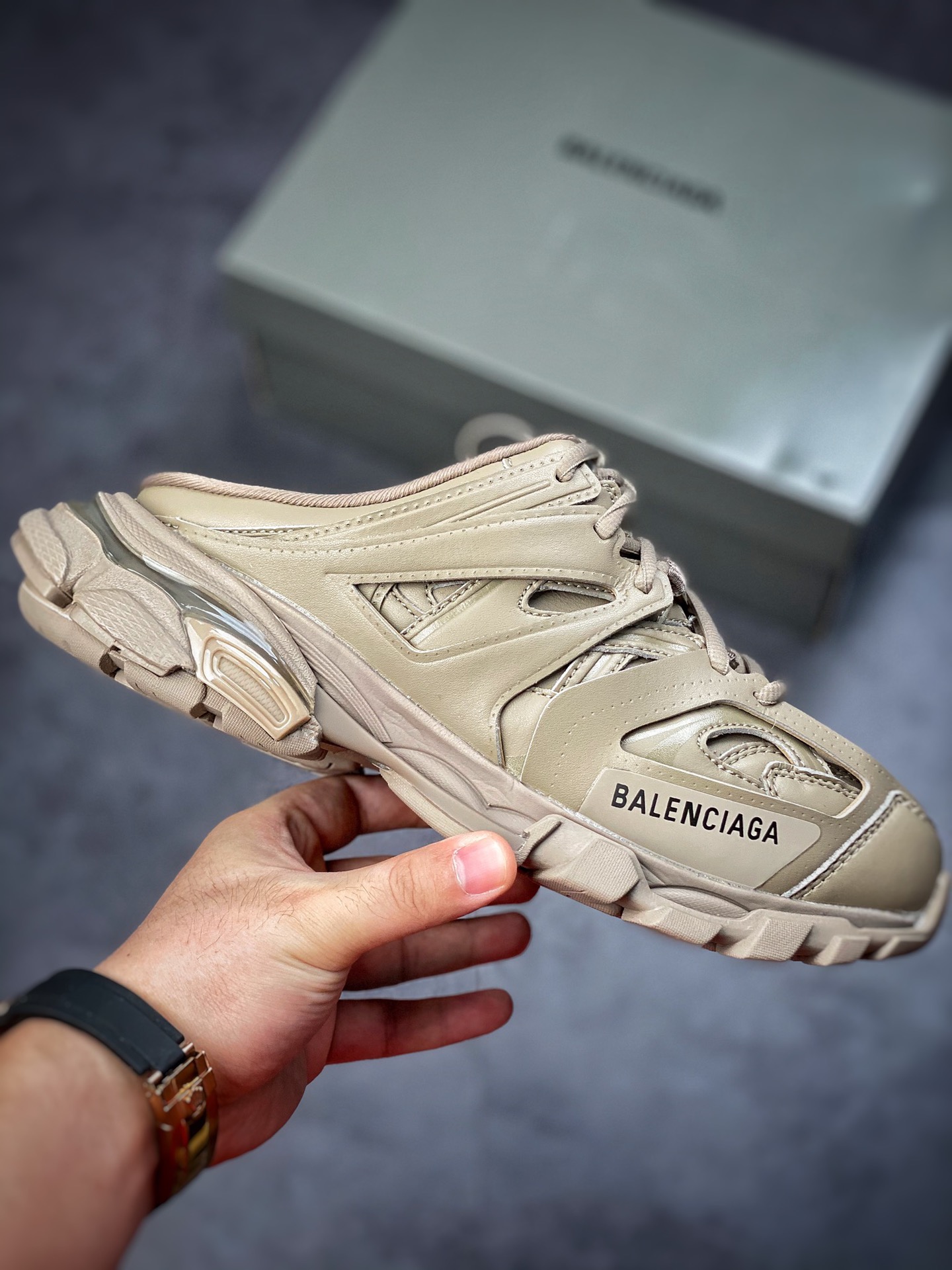 Overweight] Original Box Balenciaga Triple S Balenciaga Daddy Shoes 3.0 Brown Half Holder 653813 W2FA6 9710