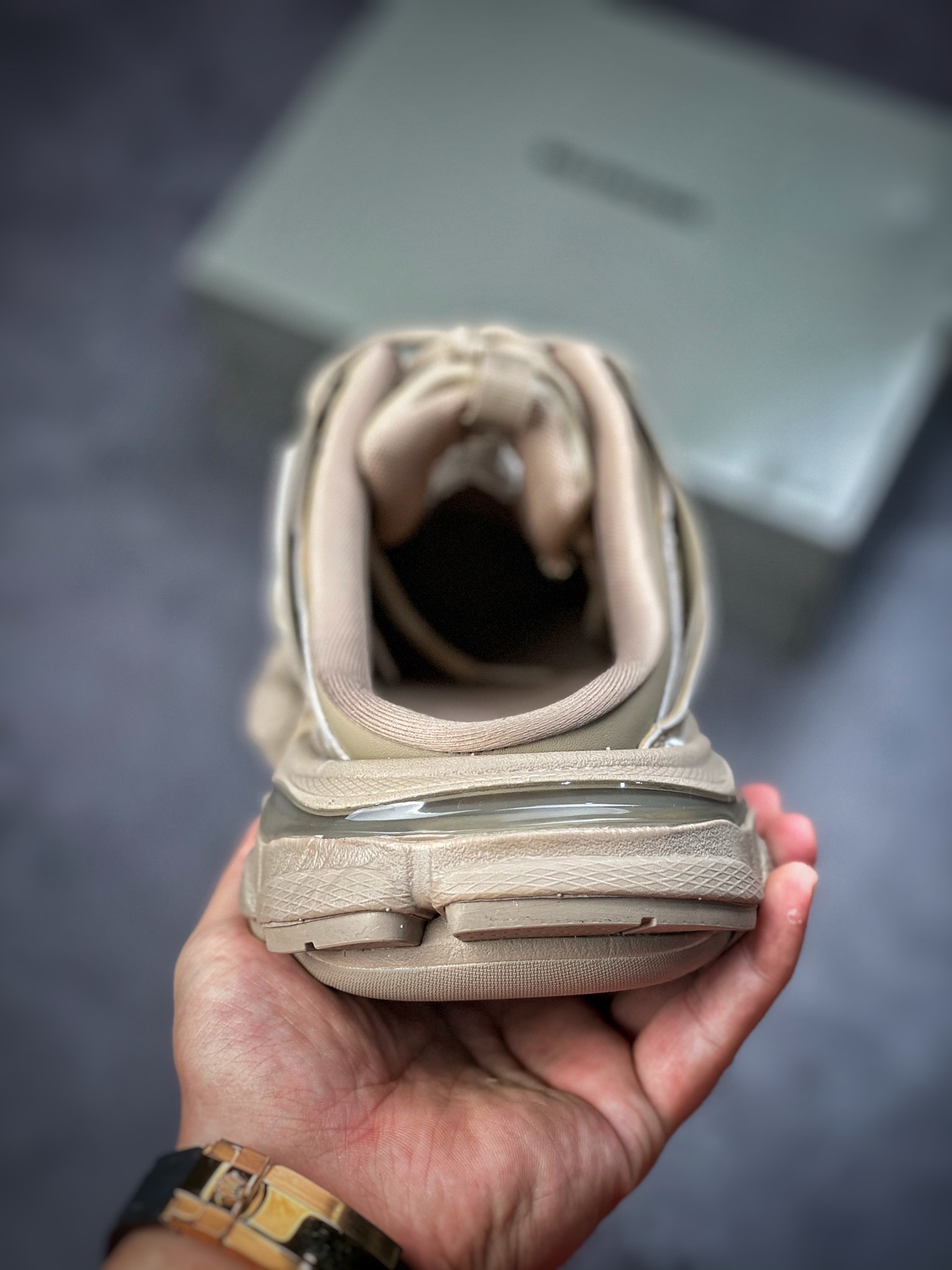 Overweight] Original Box Balenciaga Triple S Balenciaga Daddy Shoes 3.0 Brown Half Holder 653813 W2FA6 9710