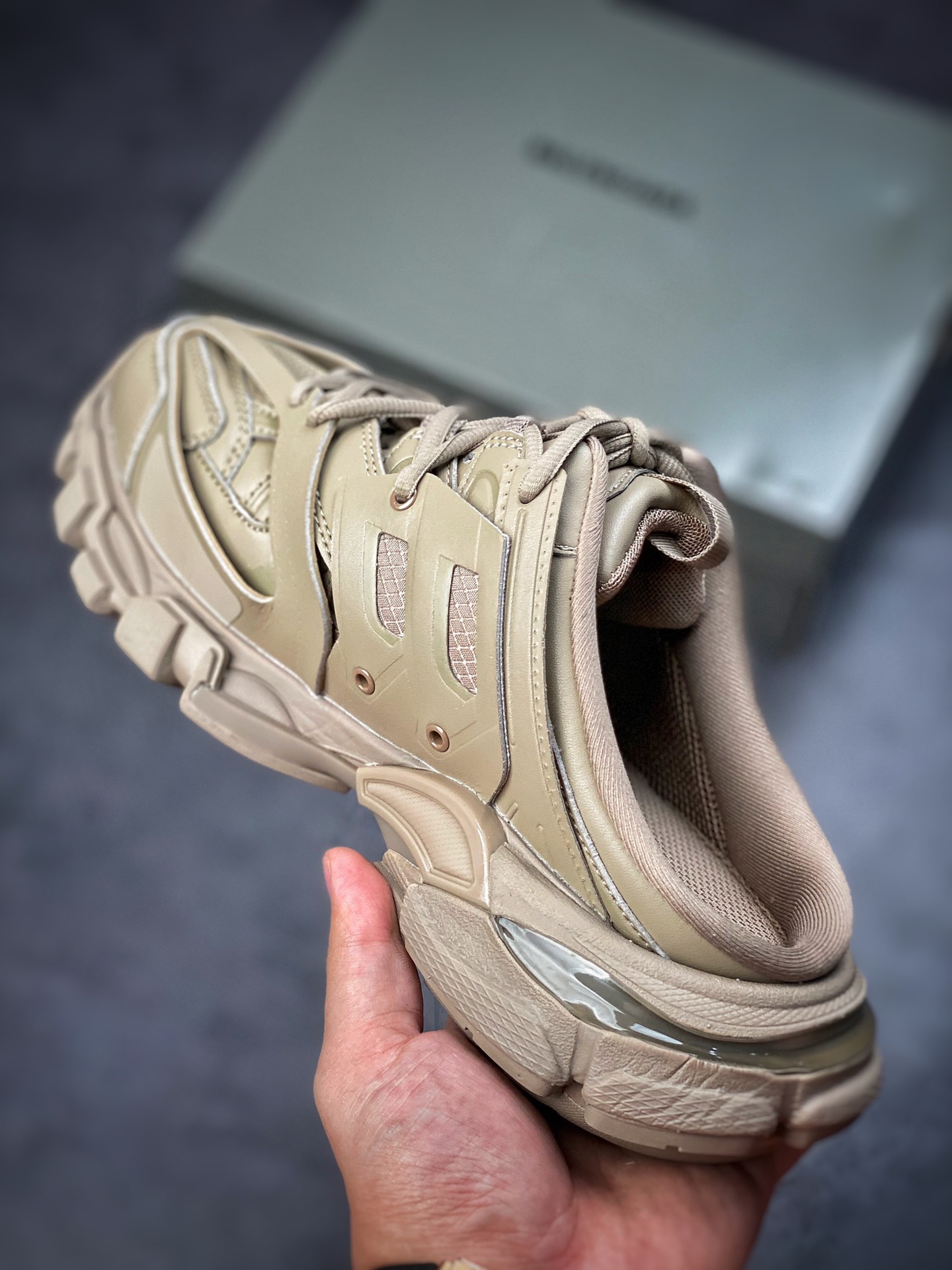 Overweight] Original Box Balenciaga Triple S Balenciaga Daddy Shoes 3.0 Brown Half Holder 653813 W2FA6 9710