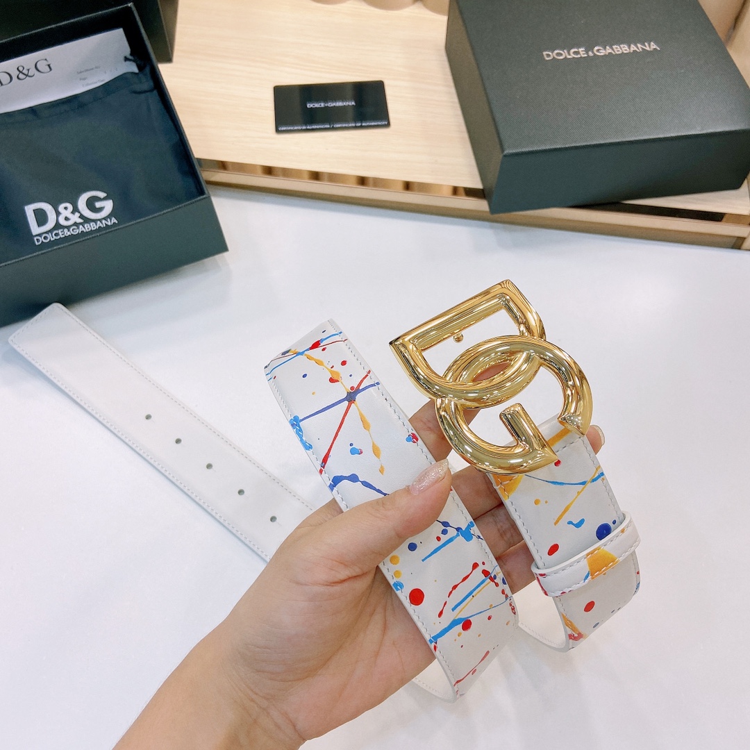 D&G官网新款.双面头层小牛皮宽:4
