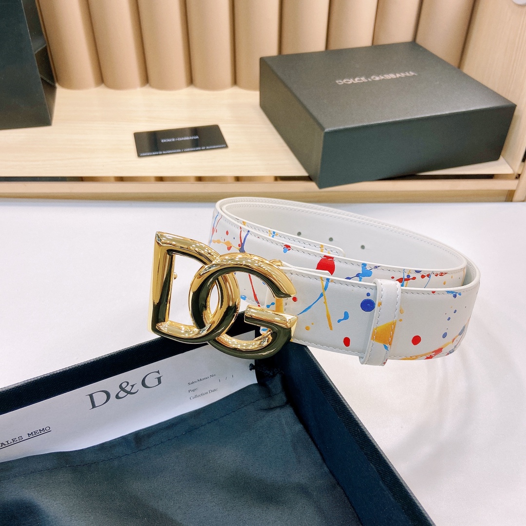 D&G官网新款.双面头层小牛皮宽:4