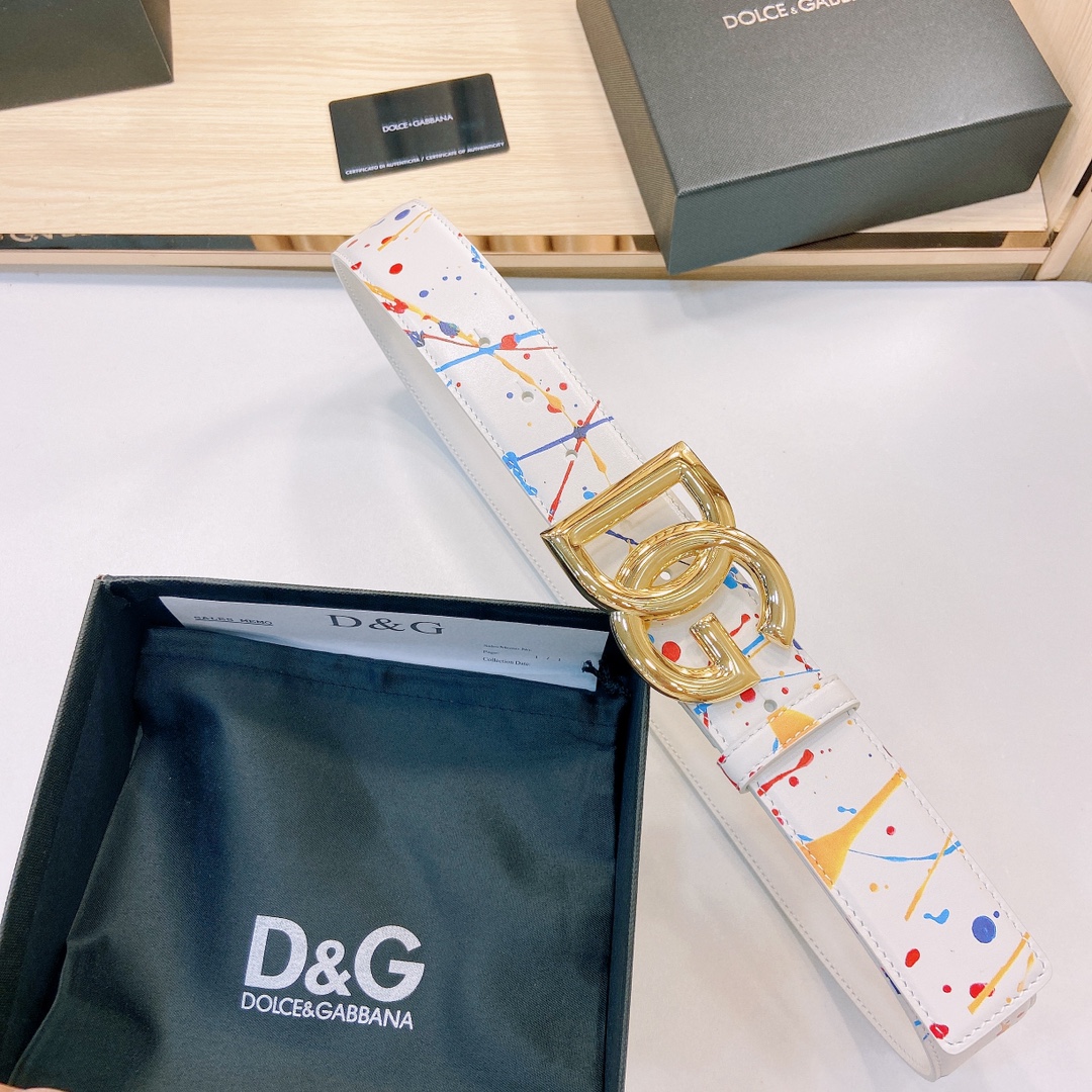 D&G官网新款.双面头层小牛皮宽:4
