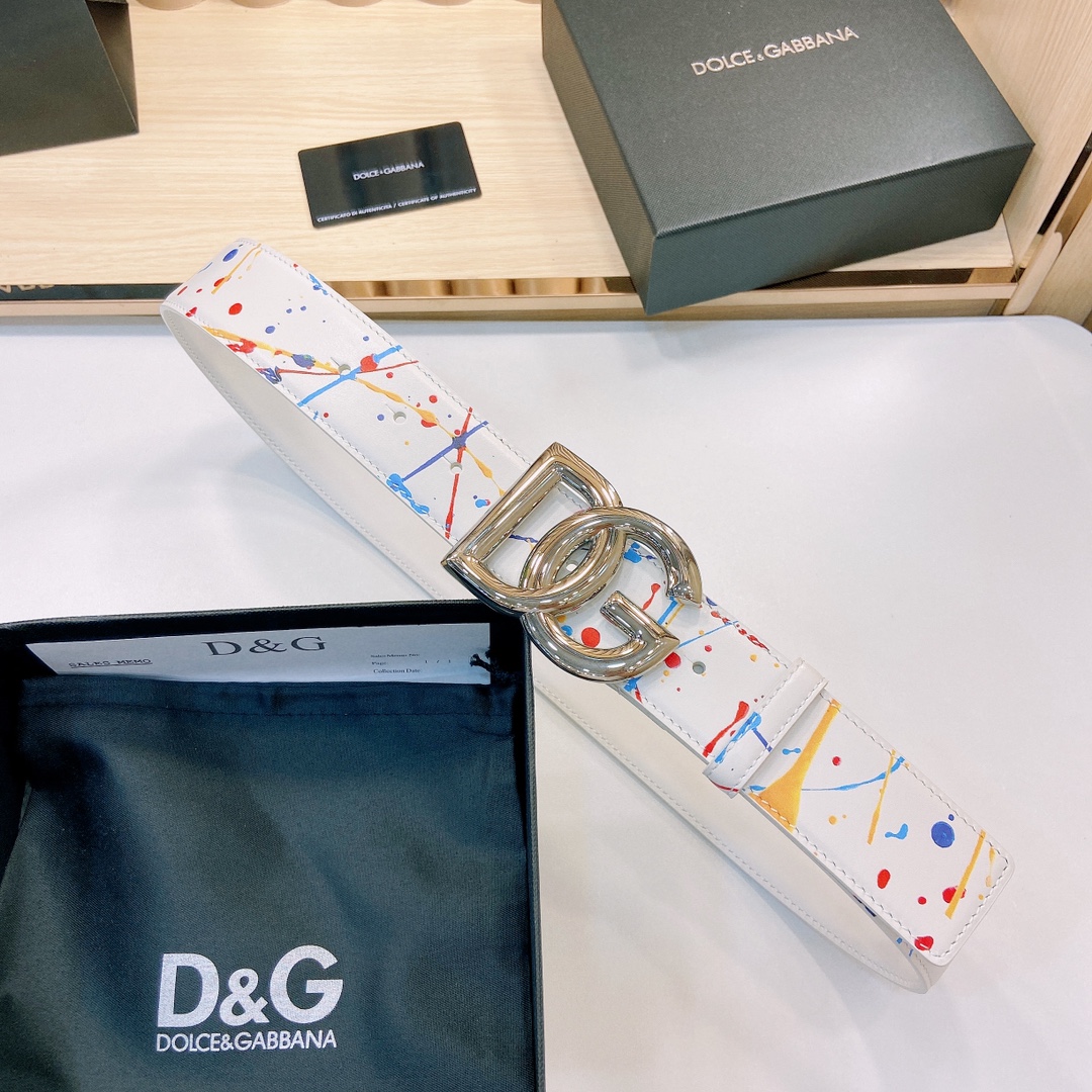 D&G官网新款.双面头层小牛皮宽:4