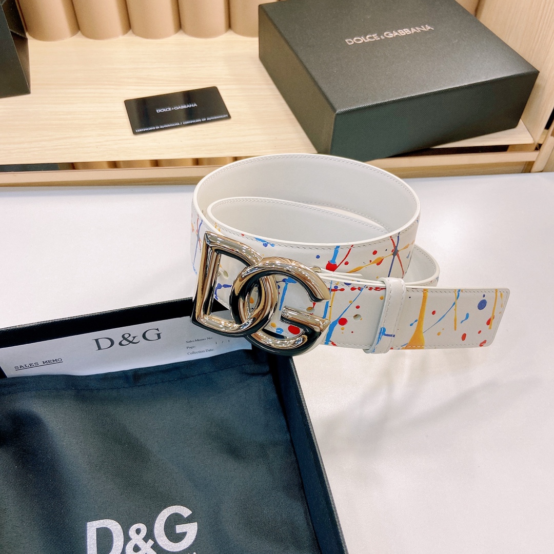 D&G官网新款.双面头层小牛皮宽:4