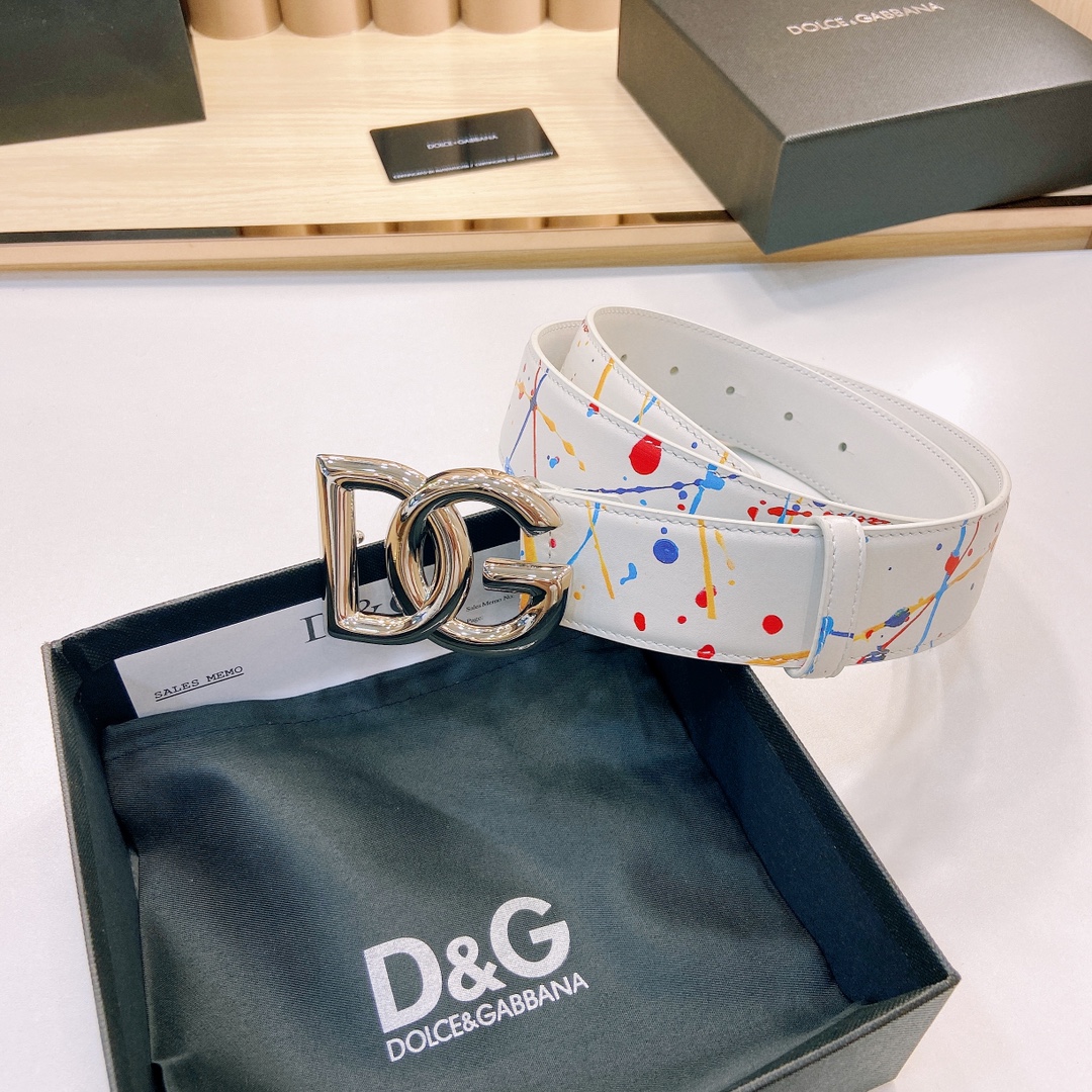 D&G官网新款.双面头层小牛皮宽:4