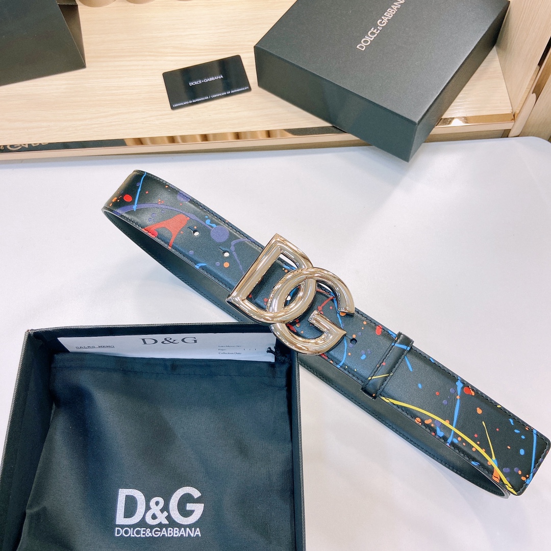 D&G官网新款.双面头层小牛皮宽:4
