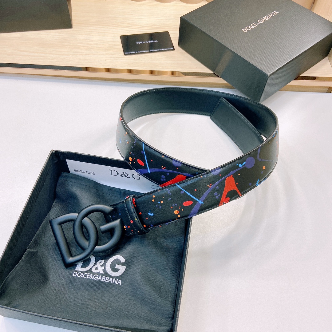 D&G官网新款.双面头层小牛皮宽:4