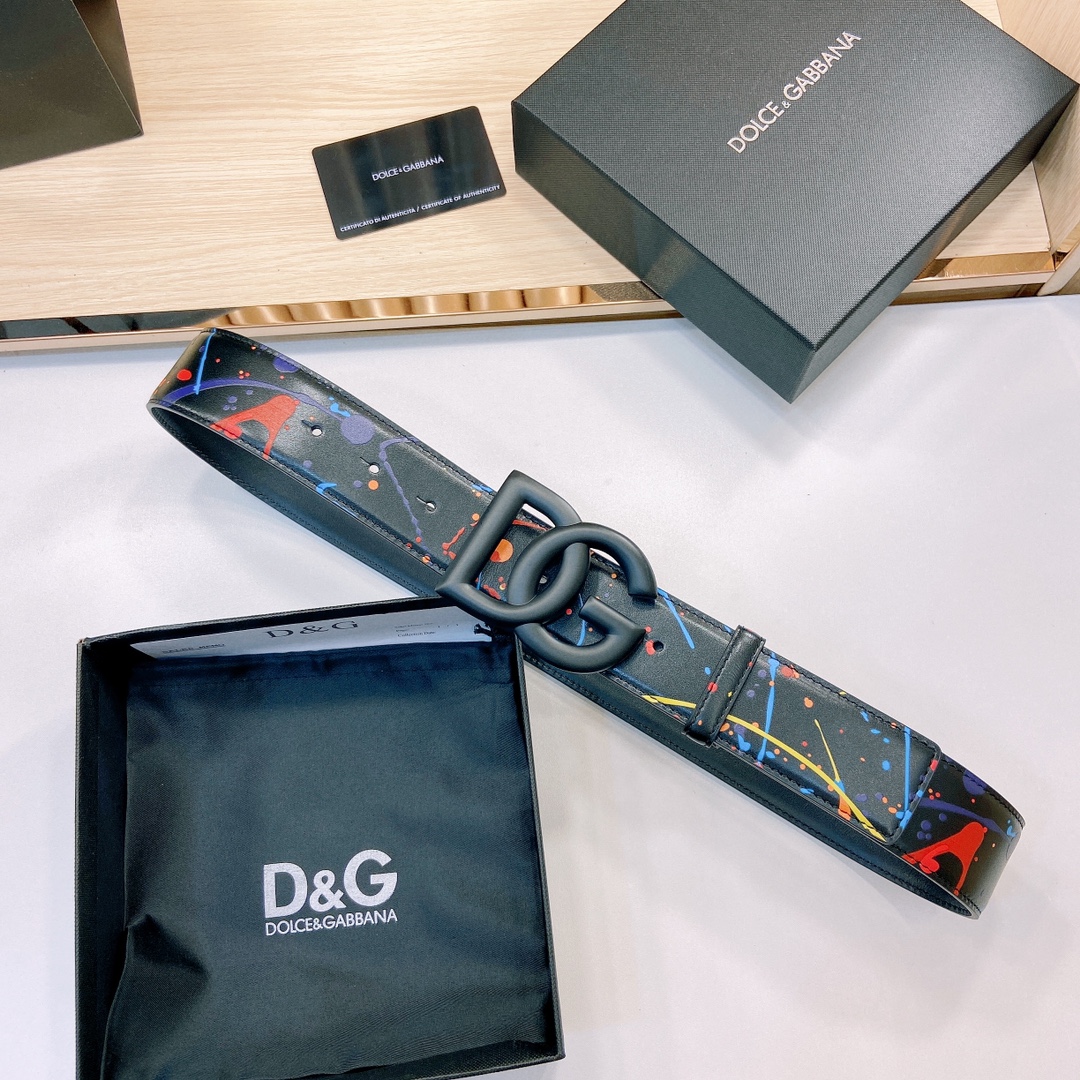D&G官网新款.双面头层小牛皮宽:4