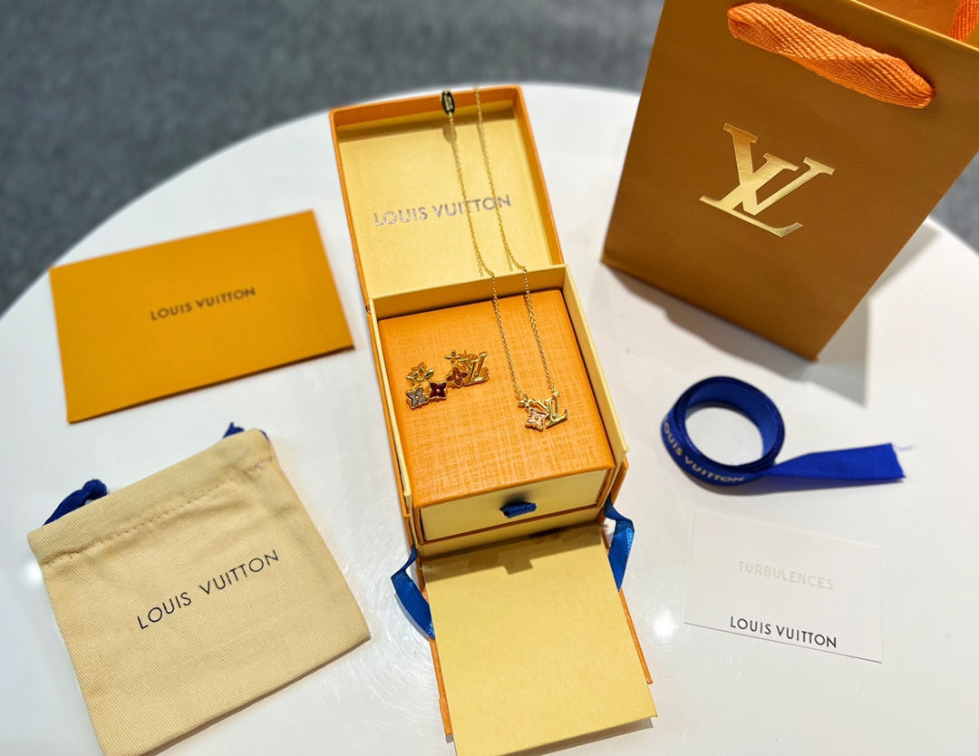 Louis Vuitton 路易威登 lv水晶老花项链 耳钉