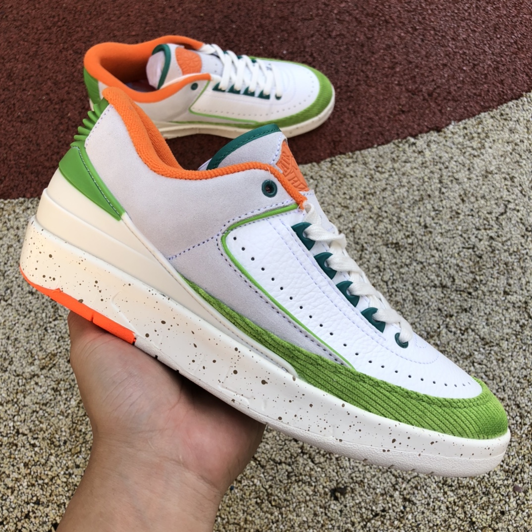 aj2白绿橙灯芯绒low Titan x Air Jordan 2 Low WMNS 联名灯芯绒 dv6206-183