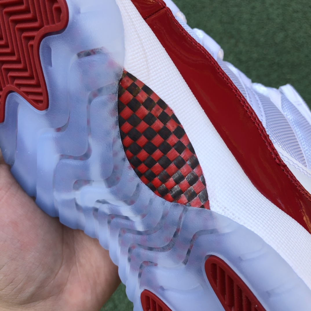 480  纯原版女款视频图Air Jordan 11 “Cherry” AJ11 乔11樱桃红真标真碳 女子高帮篮球鞋 378038-116