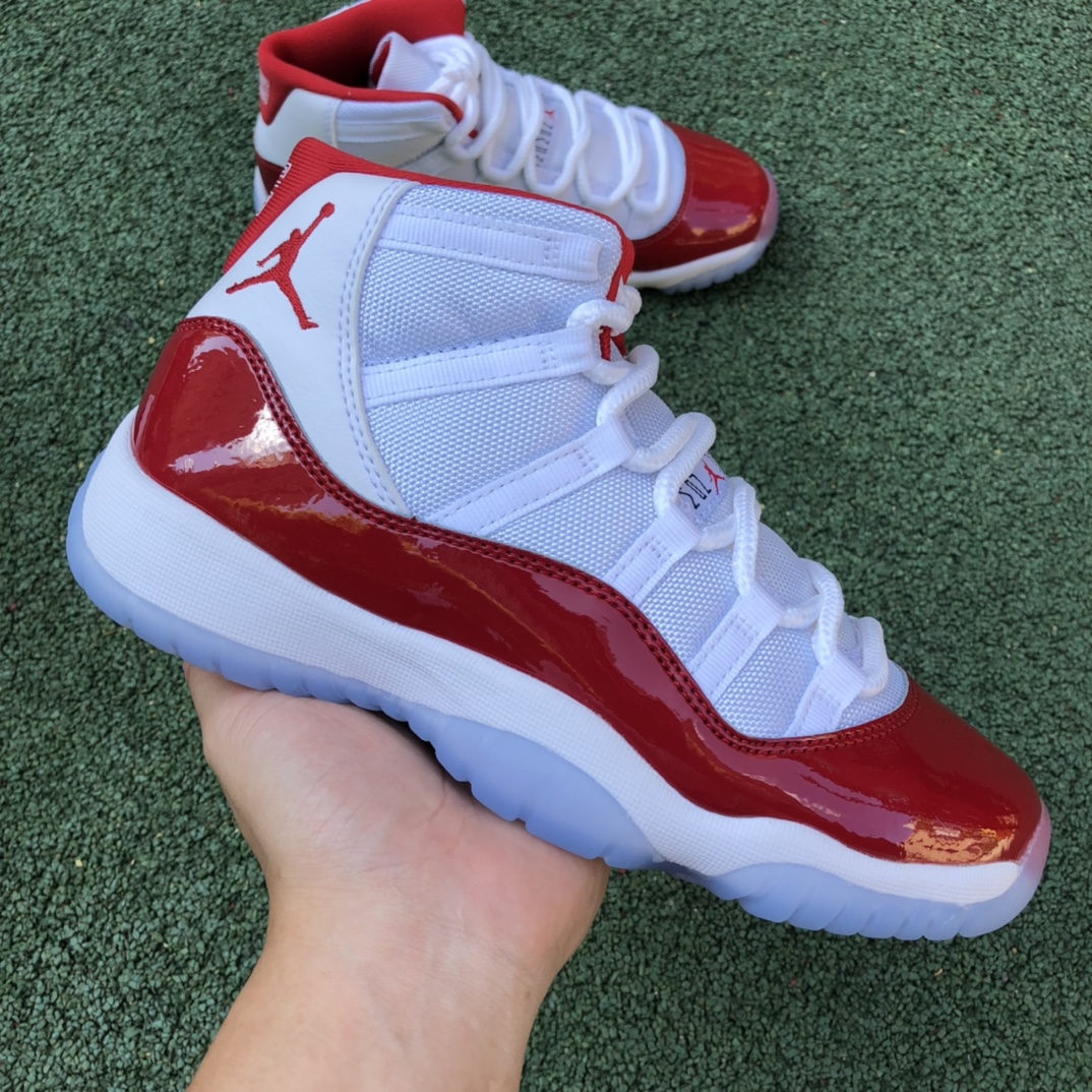 480  纯原版女款视频图Air Jordan 11 “Cherry” AJ11 乔11樱桃红真标真碳 女子高帮篮球鞋 378038-116