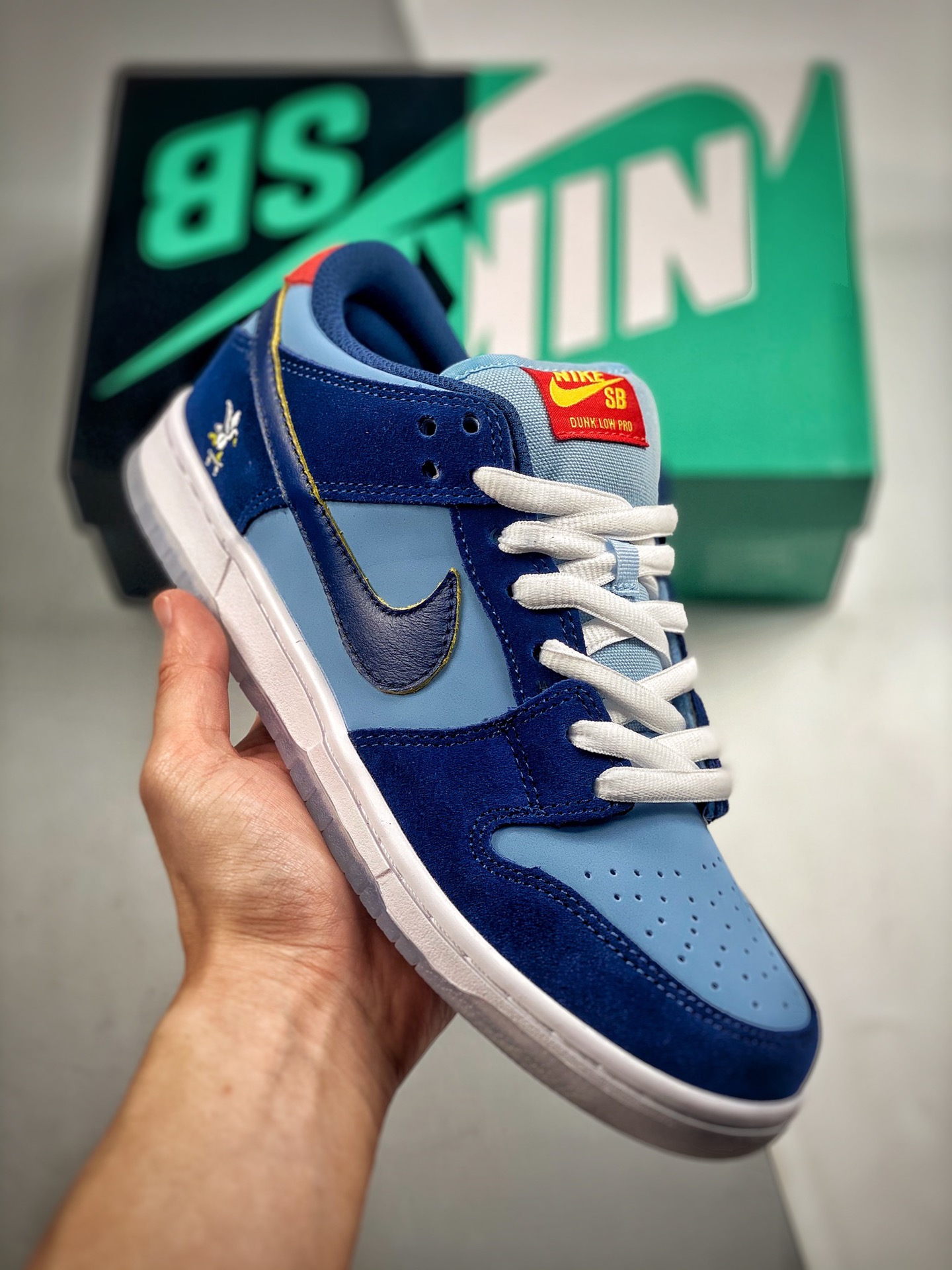 -2 Nk Dunk SB Low Azul Águila, producción original de fábrica, lanzamiento con fotos reales, materiales de primera capa…
