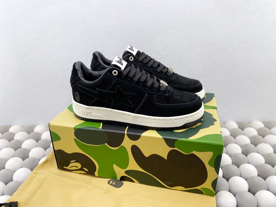 BAPE STA LOW ante puro negro, desarrollo original en cartón, charol personalizado, la mejor primera capa de p…