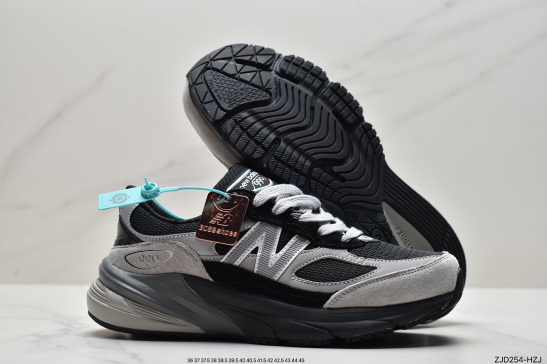 NB New Balance in USA M990V6 series American origin classic retro casual sports all-match dad running shoes ”Black Marl Silver 3M” M990BK6 Size: 36 37 37.5 38 38.5 39 40 40.5 41 42 42.5 43 44 45