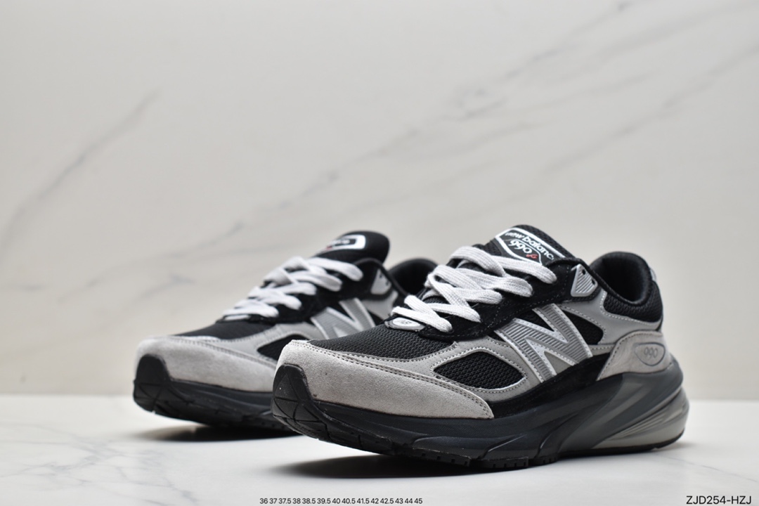 NB New Balance in USA M990V6 series American origin classic retro casual sports all-match dad running shoes ”Black Marl Silver 3M” M990BK6 Size: 36 37 37.5 38 38.5 39 40 40.5 41 42 42.5 43 44 45