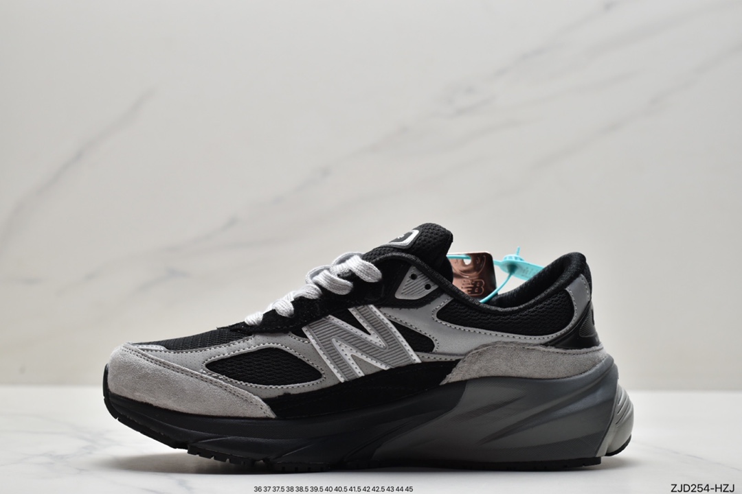 NB New Balance in USA M990V6 series American origin classic retro casual sports all-match dad running shoes ”Black Marl Silver 3M” M990BK6 Size: 36 37 37.5 38 38.5 39 40 40.5 41 42 42.5 43 44 45