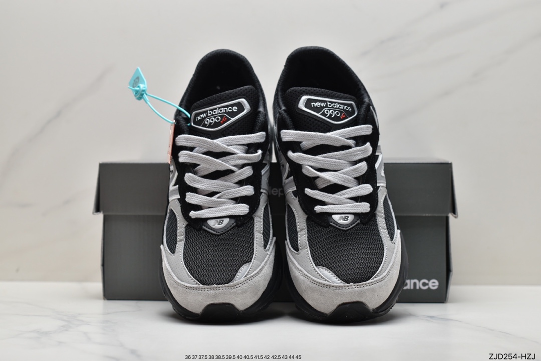 NB New Balance in USA M990V6 series American origin classic retro casual sports all-match dad running shoes ”Black Marl Silver 3M” M990BK6 Size: 36 37 37.5 38 38.5 39 40 40.5 41 42 42.5 43 44 45