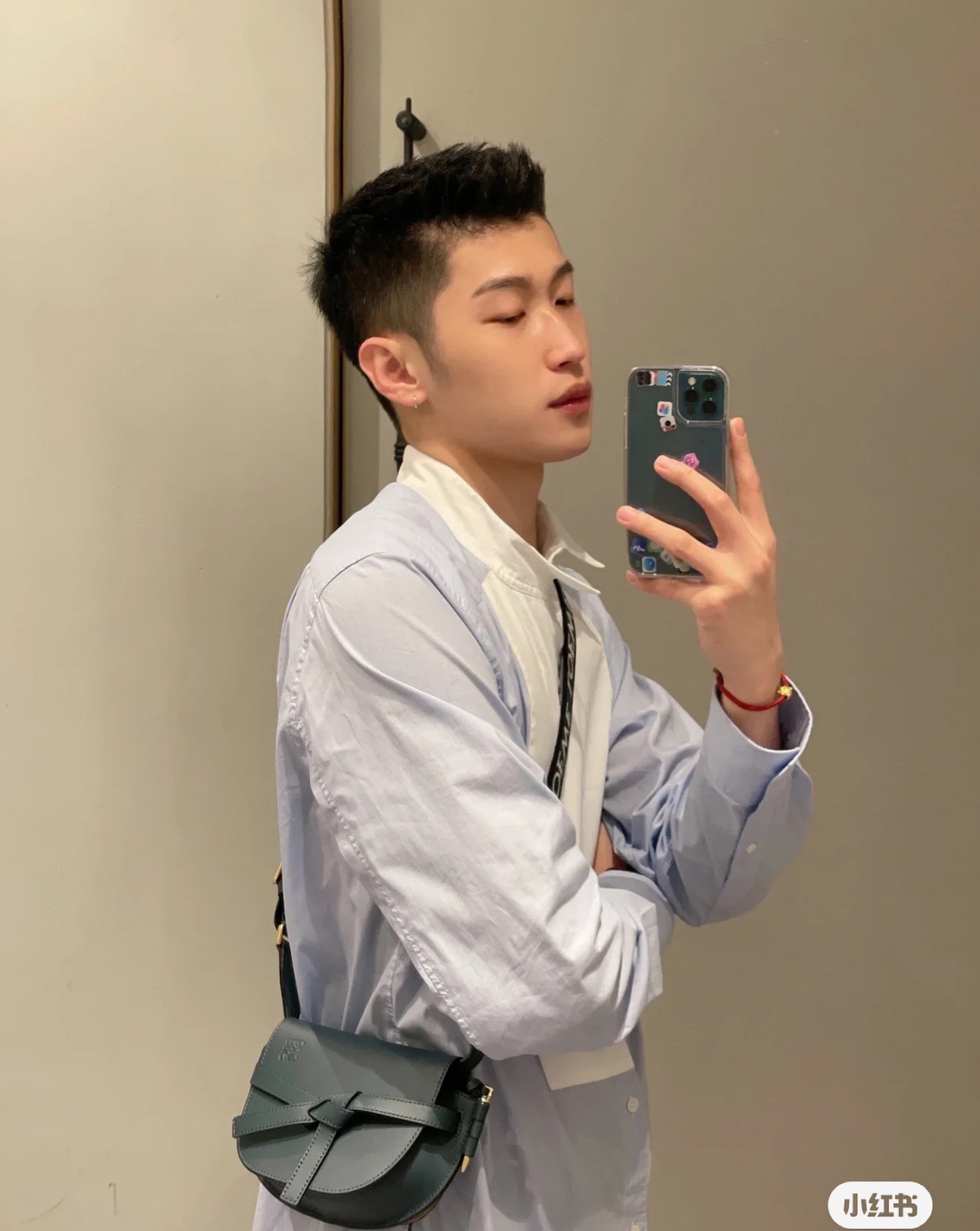 NO:710641,LOEWE new wide shoulder strap gate mini (onyx blue), Gate saddle bag, loewe19860909LOEWE新款 宽肩带 gate迷你（玛瑙蓝）,Gate马鞍包,loewe,Bag